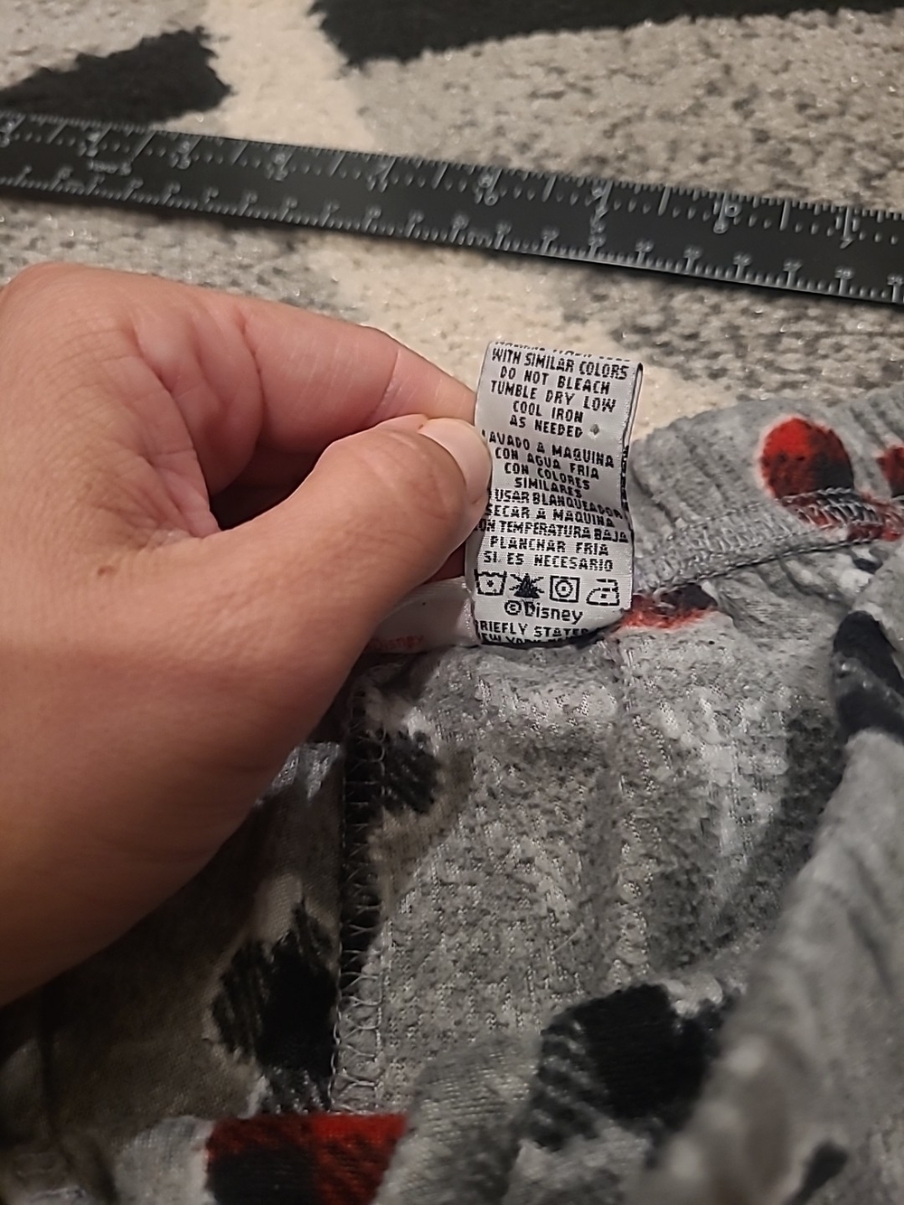 Disney Mickey Mouse Lounge Sleep Pants Size Medium Gray Plaid Mickey Mouse Heads - Picture 7 of 8